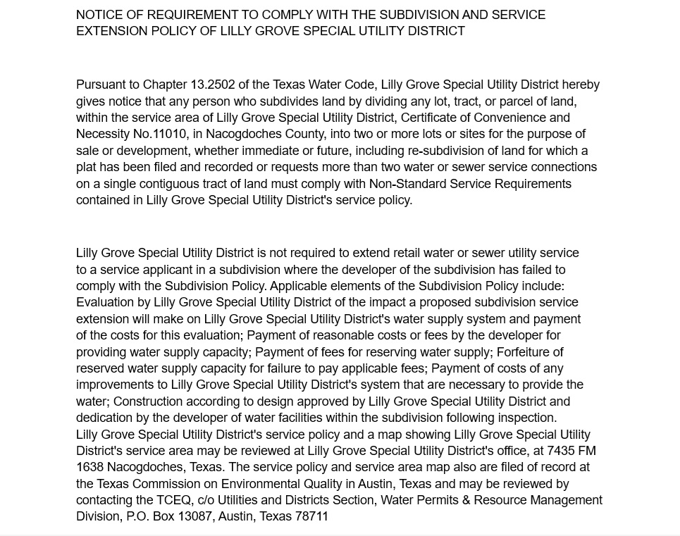 SUBDIVISION POLICY ENGLISH
